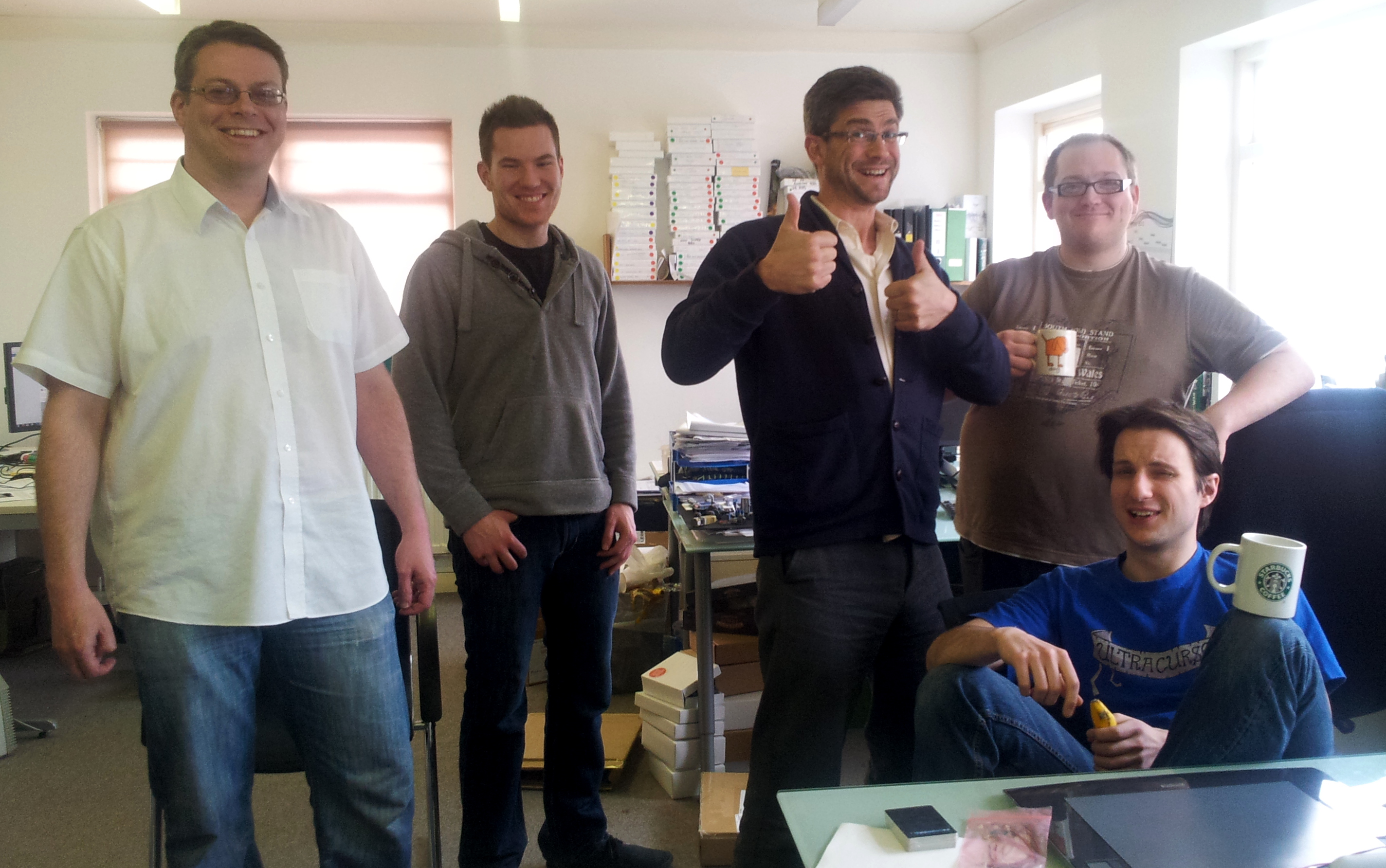The jubilant Mantic Crew (minus Chris and Stewart, who believe that cameras steal their souls)
